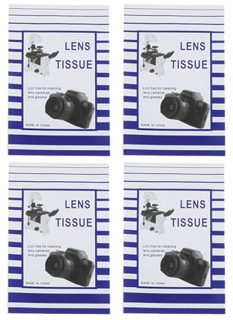 Warmhm Disposable Lens Cleaning Tissues 200pcs (50pcs x 4 Packs) Portable Eyeglass and Camera Lens Cleaning Paper for Optical Screens, Microscope and Electronic Device Care in Travel and Daily Use