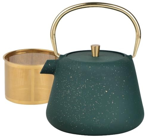 Kinghoff KH-1933 - Jarra de hierro fundido con filtro para té, café y hierbas (1,0 L)