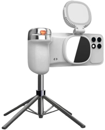Mango de cámara para Smartphones, Soporte magnético Giratorio de 360 Grados, para cámara de Smartphone con iluminación, para vlogging, fotografía, Viajes, Estudios, hogar, Exterior, Interior