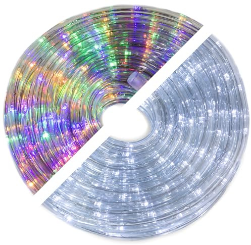Pridea LED Lichterschlauch Lichterkette für Weihnachten Hausdekoration mehrfarbig & wasserdicht Weihnachtsbeleuchtung 20m 360 LEDs & 8 Modi Dekolicht