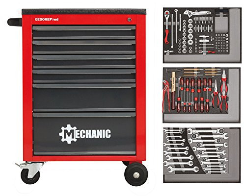 GEDORE red Werkzeugsatz im Werkstattwagen MECHANIC 129-teilig