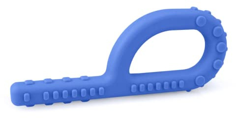 ARK® Grabber fest und extra fest in glatt oder texturiert mit einfacher Handhabung für Kinder - Kiefermotorik, Beißblock, Kauen, Zahnen (extra fest texturiert - blau)