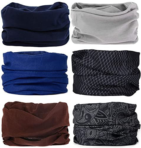 6 Pezzi Copricapo Multifunzione Fascia Bandana Sciarpa di Riciclaggio della Bici Tubo Elastico Fascia Magica Balaclava Maschera UV Residence per Yoga Climb Ciclismo Hiking