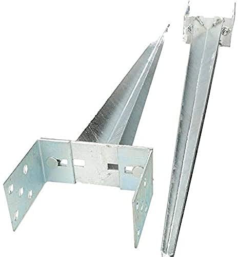 KOTARBAU® Soporte Poste Madera Ajustable de 0 a 160 mm Acero Galvanizado en Caliente Soporte en U con Punta para Clavar Anclajes Madera Base Poste Madera para Enterrar Plata