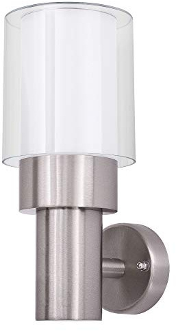 max K O M F O R T Aussenleuchte mit 10W LED neutralweiß E27 Fassung Wand-leuchte Wandlampe Flurleuchte Edelstahl modern IP44 ASTERIA 1773 Gartenleuchte