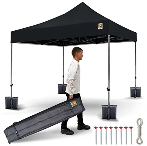 3x3m Pop Up Gorilla Gazebo Fully Waterproof Heavy Duty with Leg Weights Wheeled Carrybag Eight Heavy Duty Pegs and Guy Rope Set