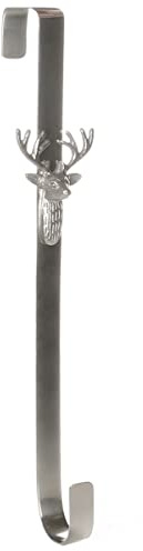 Christmas Wreath Hanger Metal Over The Door Wreath Hook for UPVC Doors | Recycled Metal, Silver, Polishd Finish, Hanging Hook