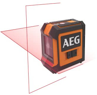 AEG CLR215-B Livella Laser Rosso - 2 Linee, Batteria Non Inclusa, Illumina Fino a 15 Metri, Livella Laser Autolivellante, Accuratezza ±0.3 mm/m, Con Protezione IP54, Filetto 1/4˝