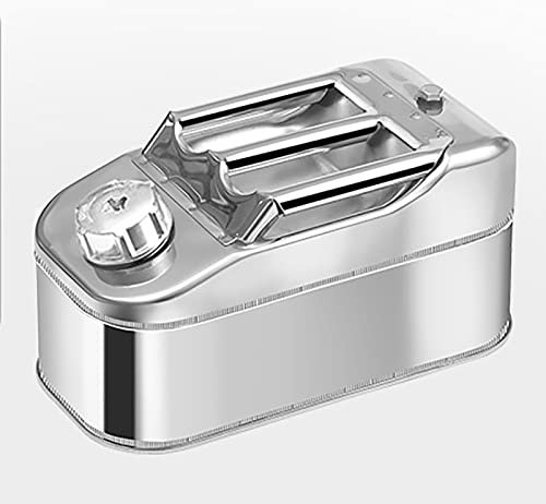 Yimihua Rostfreier Stahl Benzinkanister aus Metall 5 Liter Benzin-Kanister 5L Kraftstoffkanister Tragegriff Träger zur Lagerung von Kraftstoff Benzin Diesel Öl,5L(Size:5L)