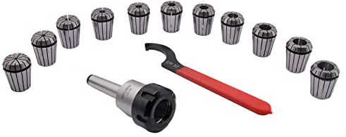 MT2 Shank Chuck Tool with 11Pcs ER32 1/8 - 3/4 Spring Collet Set & 1Pc Spanner for Milling Machine, Lathe, Drilling