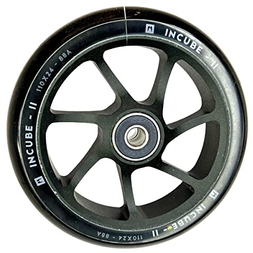 Ethic DTC Incube II Stunt-Scooter 110mm Spoked Wheel Trick Roller Ersatz Rad Park Rolle + Fantic26 Sticker (Schwarz)