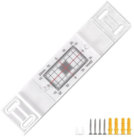 Mountlaser Riss-Messgerät, Riss Messgerät Überwachung Messgerät, Rissmonitor-Set, Präzises Lückenlineal zur Erkennung von Wandverformungen und Rissen (5 Stück)