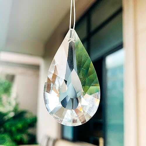 GOODJOBHN Transparent Water Droplets Crystal Pendant Chandelier Component Prism Sun Catcher Collect Rainbow Wedding Centerpiece Home Decor - (Color: 1PC Water Droplets/Size: About 50mm)