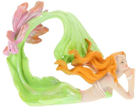 LIFKOME Aquarium Dekoration Meerjungfrau Statue Resin Für Fischbecken Lebendige Unterwasserlandschaft Für Zuhause Oder Büro Für Aquarien Und Haustiere