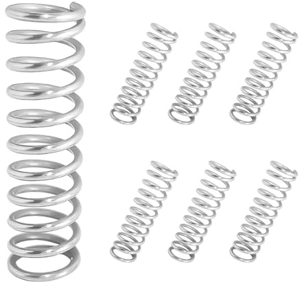 Qrity 10 Stycken Liten Kompressionsfjäder, Spiralfjädrar i Rostfritt Stål, 1,2 mm Tråd Dimension, 8 mm OD, 25 mm Fri Längd, Tryckfjäder för Ersättning och Reparation