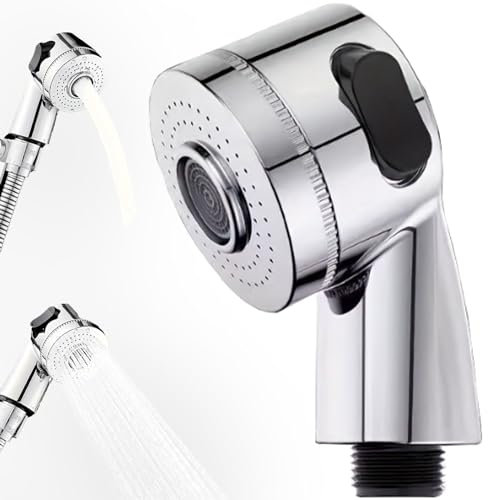 Reemplazo Cabezal Ducha Peluquería, Adaptador Cabezal Ducha Cuenco Silla Cama Champú 2 Modos, Accesorio Ducha Mano Lavabo, Spray Sparyer para Silla Pedicura Acero Inoxidable, Botón Interruptor Lateral