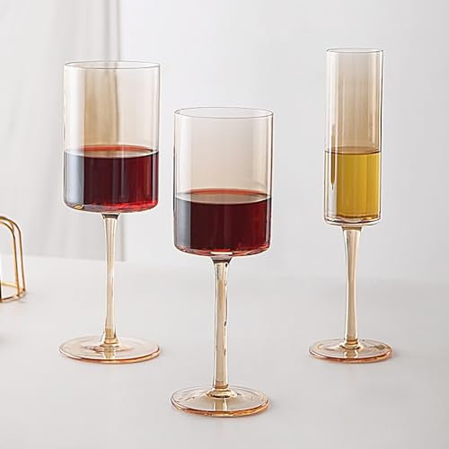 HALAWAKA Bicchieri da vino rosso senza piombo in cristallo dritto (2 pezzi) - bicchieri da vino in cristallo da champagne bordeaux