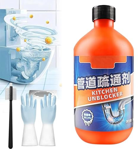 Kraftvolle Reinigungsflüssigkeit zur Rohrreinigung, Kitchen Sink Unblocker, Kitchen Unblocker, Powerful Kitchen Unblocker, Powerful Pipe Dredging Agent (1Stk-300ml)
