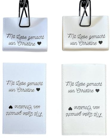 Personalisierte Label zum Einnähen, Faltbare Etiketten zum Annähen, Webetiketten handmade, Stofflabel für Handgemachtes, Logoetiketten für selbstgenähte Kleidung oder Dekoration, Textiletiketten