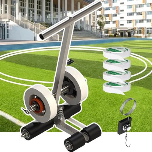 Spielfeldmarkierungsset Mit Zeichenkreiswerkzeug/4 BäNdern | Basketballfeld-Linienbandmaschine,Farbbandapplikator FüR Bodenmarkierungen, Fliesen, Beton, Asphalt Zeichnen Sie Linien&Kreise ,A