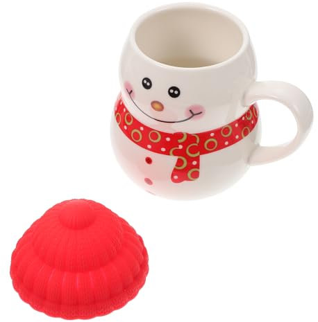 FUNOMOCYA 1 Set Tazza pupazzo di neve tazze per bambini con coperchio tazze da pupazzo di neve di natale tazzine caffe natale tazzine caffe tazzina da espresso oggetto di