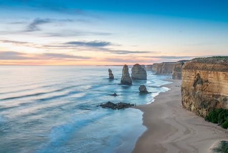 Acryl-Bild 110 x 70 cm: Atemberaubender Blick auf den Sonnenuntergang von Twelve Apostles, Great Ocean Road - Victoria, Australien. (49614023)