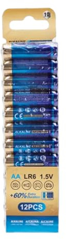 Piles alcalines LR6 de 1,5 V, parfaites pour Vos appareils. Présentées dans Un Lot de 12, Elles garantissent des Performances et Une durée de Vie optimales dans Les appareils électroniques.