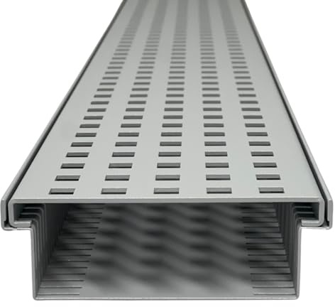 Brandsseller Grondaia di drenaggio Pro Style, 1 metro x 15 cm, in acciaio Magnelis, scarico durevole, resistente alla corrosione, bassa manutenzione, ideale per facciate, terrazze RAL-9006 in