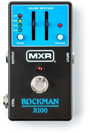 MXR X100 Rockman Pedal | Rockman X100 Analog Tone Processor con 4 Preset, Compresión Calibrada y Chorus Bucket-Brigade