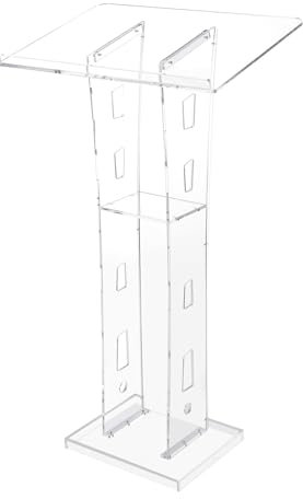 Acryl Rednerpult, Mobiles Rednerpult Tragbares Rednerpult Ständer für die Kirche Transparentes Rednerpult Schule Büro Konferenz Hochzeit Transparentes Rednerpult, 60 x 40 x 110 cm