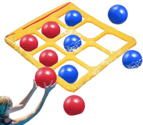 Juegos Hinchables para Piscina, Juegos Infantiles para Piscina, Flotador Inflable con 10 Bolas para Actividades Deportivas Al Aire Libre Familiar En Exteriores Viajes Jardín Patio Trasero Lago