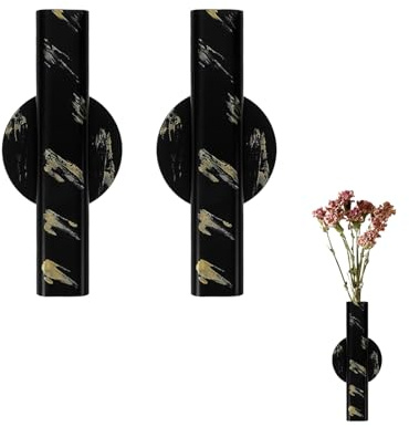 Tyatiyzn 2 PCS Tubo Jarrón Pared, Jarrón Pequeño Pared, para Flores Secas y Falsas Plantas Verdes