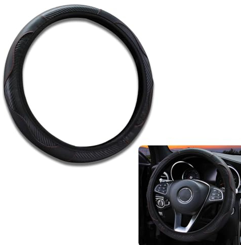 Couvre Volant Voiture, housse de volant en cuir microfibre, protection de volant de voiture, housse de volant de véhicule antidérapante, s'adapte à la plupart des volants de voiture (noir)