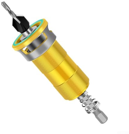 Broca avellanadora de 4 flautas con tope de profundidad ajustable para madera, metal y plástico, vástago hexagonal con caja de almacenamiento (2,8 mm)