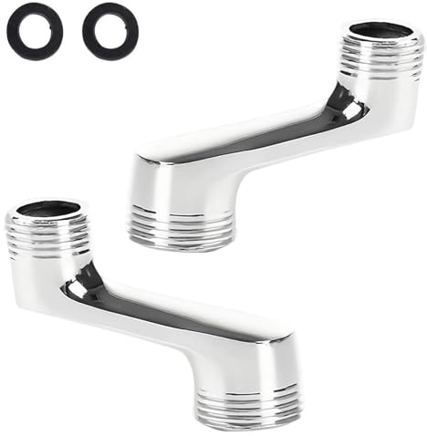 txuzong 2 adaptadores para grifo de ducha, latón, conector de 1/2 a 3/4, ajustable (desplazamiento de 42 mm), con anillo de sellado negro para instalación impermeable de grifos de ducha y accesorios