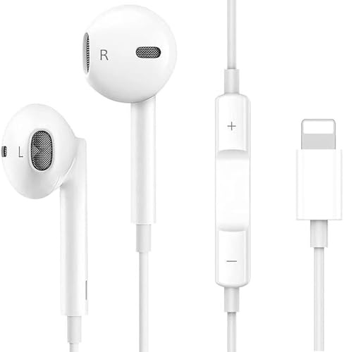 Qi Gxinr In Ear Kopfhörer für iPhone 14, kabelkopfhörer mit Kabel HiFi Audio Stereo, mit Mikrofon und Lautstärkeregler kompatibel mit iPhone 14 Pro Max/13 Plus/13 Mini/SE/11/X/XS Max/XR/8/7