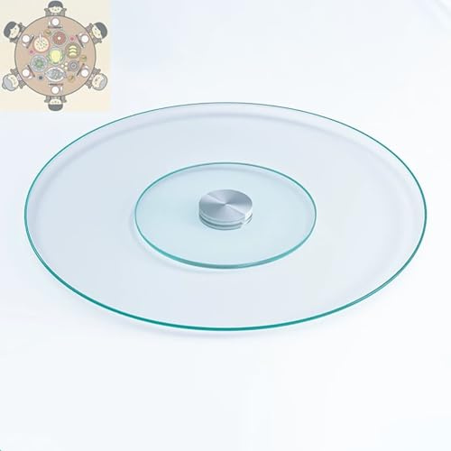 60-100cm Bandeja Giratoria Redonda Transparente, Plato Giratorio Lazy Susan de Vidrio Templado, Grande Bandeja De para Servir para Mesa de Comedor(100cm(40inch))