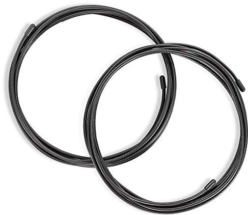 Ersatzseile 2er Set für Ihr Springseil Speed Rope | 300cm – 3,4mm | 2 verstellbare High Speed Ersatzlitzen | PVC Ersatz Stahlseile | Seile Double Unders, Workout, Profi Sport, Boxen, Spare Parts