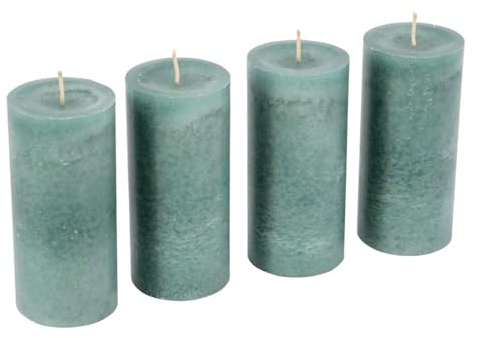 Adventskerzen/Kranzkerzen/Stumpenkerzen - Große Auswahl - Adventskranz/Weihnachtskranz/Weihnachten Kerzen (Smaragdgrün, Groß & Schlank: Höhe 13cm / Ø 6cm - 4 Stück)