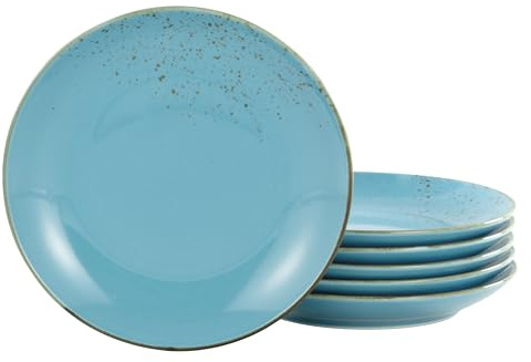 Creatable, 22062, Serie Nature Collection, 6-teiliges Geschirrset für 6 Personen, Dessertteller aus Steinzeug, spülmaschinen- und mikrowellengeeignet, Qualitätsproduktion