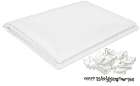 sunprotect 12504 Sonnensegel für Seilspann-Markise, 2,7 x 1,4 m, inkl. Laufhaken, Sonnenschutz für Pergola Wintergarten Terrasse, weiß, 21-teilig (1 Set)