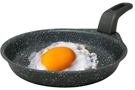 NAMAI - Padellino per Uovo, 16 CM, Padella Induzione, Rivestimento Antiaderente, Alluminio Resistente, Adatta in Lavastoviglie, Effetto Pietra, Utensili da Cucina