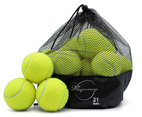 Magicorange Set med 21 avancerade träningsbollar, levereras med en nätpåse för enkel transport, perfekt för nybörjare (gul)