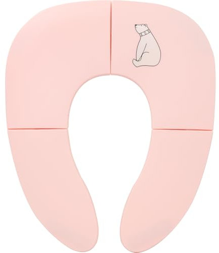 Pejoye Faltbarer Reisetöpfchensitz für Jungen und Mädchen, Kleinkinder-Toilettensitze für Kinder, rutschfeste Saugnäpfe, inklusive kostenloser Reisetasche, Rosa
