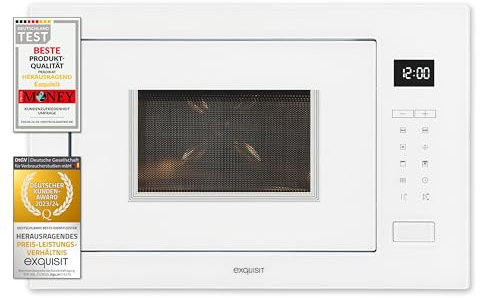 Exquisit EMW25-G-020 weiss | 60cm Einbaumikrowelle | Grillfunktion | Touch | Timer | Schnellstart