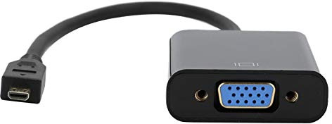 Annadue Micro HDMI zu VGA Adapter, Active Micro HDMI zu VGA Videokonverter, Micro HDMI zu VGA Kabel, Unterstützung 1080P / HDCP Kompatibel mit Laptop, Projektor, HDTV, 4B (Micro HDMI zu