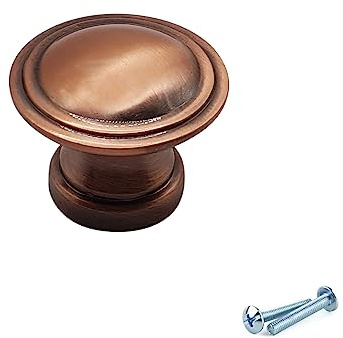 M4TEC Möbelknopf Möbelgriff Schubladengriff Knopfgriff Schlafzimmer Küchenschrank Kupfer gebürstet. VE5 Serie: 28 mm