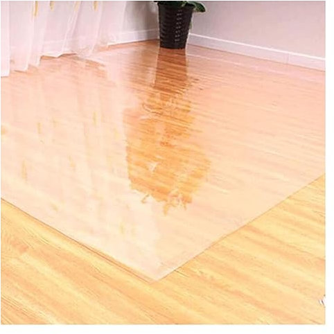 Bodenschutzmatte für Flur, PVC, transparent, Dicke 1/1,5/2 mm, transparenter Bodenschutz für harte Böden, rutschfest, leicht zu reinigen, 120/140/160 cm breit, verschiedene Größen