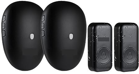 Timbre de casa Inteligente M521, Sistema de interfono de Seguridad inalámbrico, 57 timbres, Control Remoto de 100m con botón de Puerta Alimentado por batería (Color : 2receiver 2button-B, Size : U/K