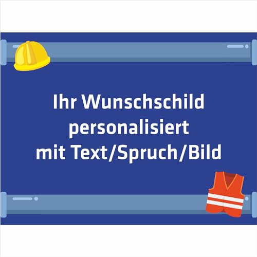 INDIGOS UG - Aluverbundplatte Schild - Beruf - Rohrleitungsbauer - 40x30 cm - Firmenschild - wetterfest personalisiert mit Foto, Logo und Text - individuelle Schilder für Tür, Wand, Büro Garage